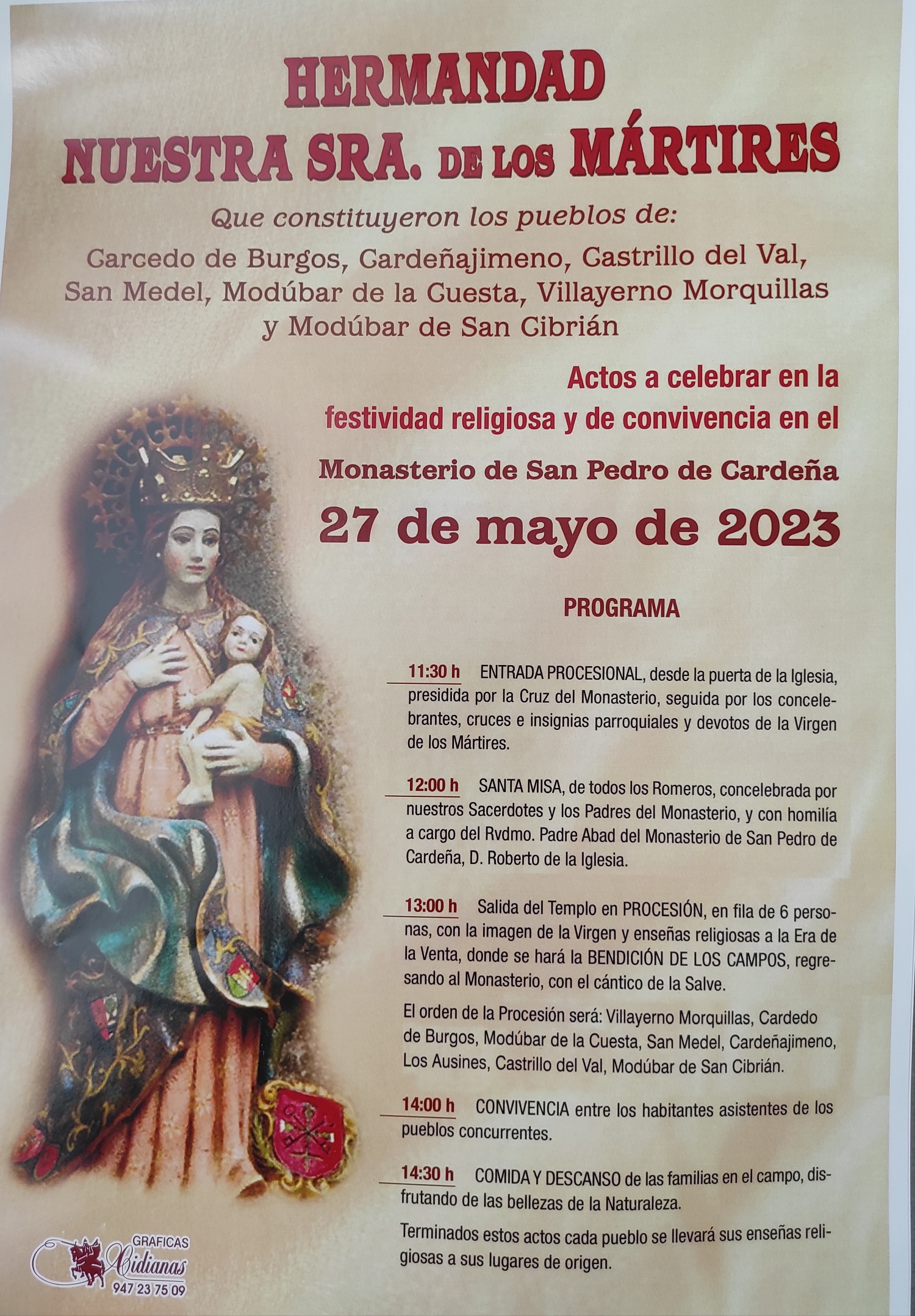 ROMERÍA DÍA 27 DE MAYO DE 2023: HERMANDAD NUESTRA SRA. DE LOS MÁRTIRES. 